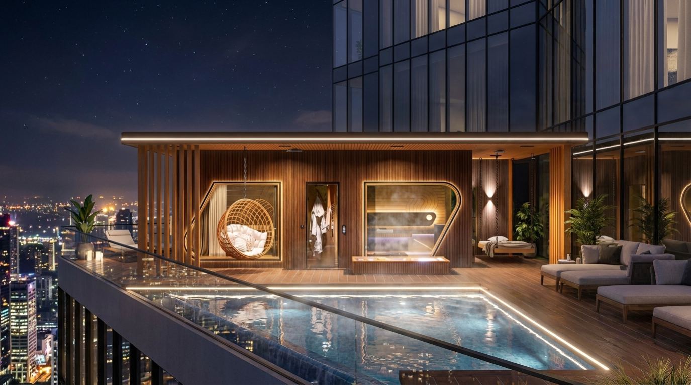 Rooftop spa с видом на город